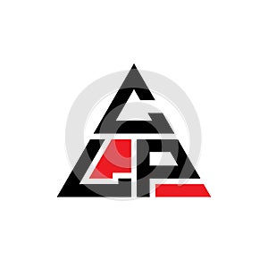 CLP triangle letter logo design with triangle shape. CLP triangle logo design monogram. CLP triangle vector logo template with red
