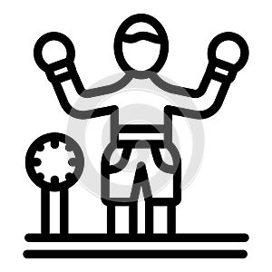 Club champion icon outline vector. Boxing hand