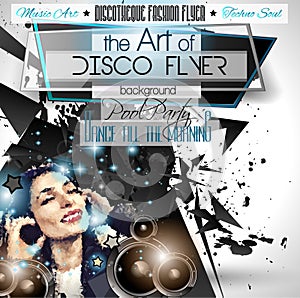 Club Disco Flyer Set with Music themed backgrounds