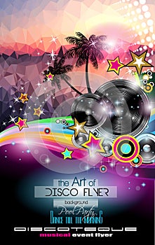 Club Disco Flyer template with Music Elements