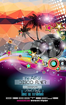 Club Disco Flyer template with Music Elements