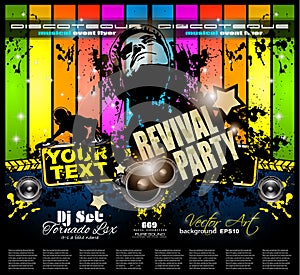 Club Disco Flyer template with Music Elements