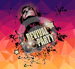 Club Disco Flyer template with Music Elements , Colorful Scalable backgrounds