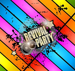 Club Disco Flyer template with Music Elements , Colorful Scalable backgrounds