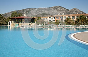 Club hotel Marina Beach near Orosei. Province of Nuoro. Sardinia. Italy photo