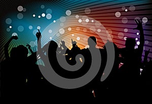 Club party with dancing people