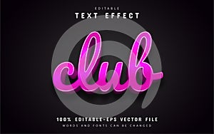 Club pink text effect editable