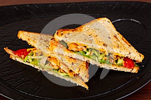 Club sandwich with chicken