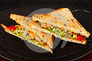 Club sandwich with chicken