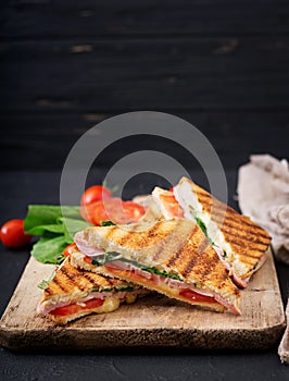 Club sandwich panini with ham