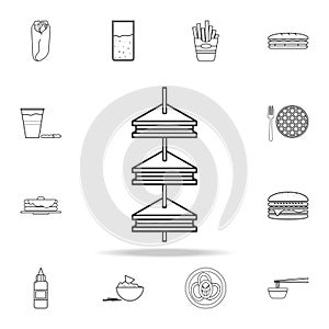 club Sandwich on stck icon. Detailed set of fast food icons. Premium quality graphic design. One of the collection icons for websi