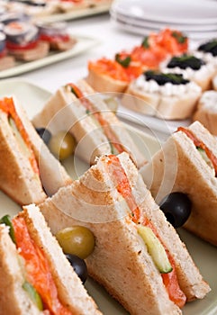 Club Sandwiches with Salmon and Cucumbers