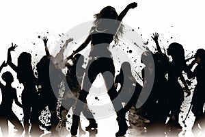 clubbing party isolated on white background. Generated by AI