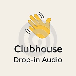 Clubhouse icon with slogan Drop-in Audio