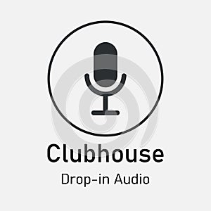 Clubhouse microphone. Audio Chat invite