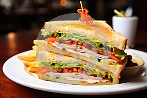 clubhouse sandwich with cheese pull effect