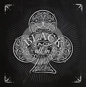 Clubs black jack chalk