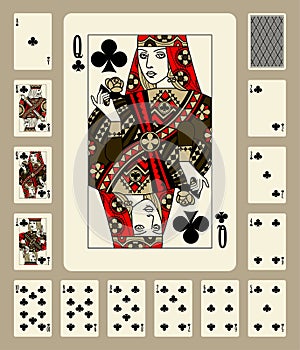 Clubs suit playing cards