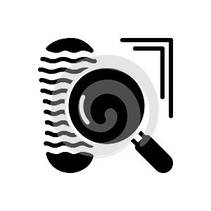 Black solid icon for Clue, proof and confirmation