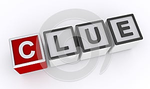 clue word block on white