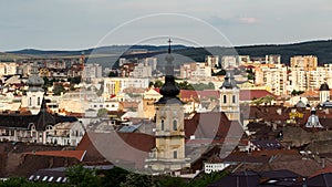 Cluj Napoca city as seen from Cetatuia Hill near by