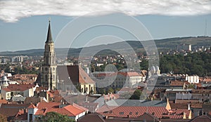 Cluj Napoca city top view.