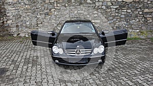 Cluj Napoca/Romania-April 7, 2017: Mercedes Benz W209 Coupe - year 2005, Elegance equipment, 19 inch alloy wheels, lamb doors