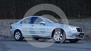 Cluj Napoca/Romania-March 31, 2017: Mercedes Benz W203 - year 2005, Avantgarde equipment, silver metallic paint