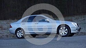 Cluj Napoca/Romania-March 31, 2017: Mercedes Benz W203 - year 2005, Avantgarde equipment, silver metallic paint