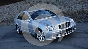 Cluj Napoca/Romania-March 31, 2017: Mercedes Benz W203 - year 2005, Avantgarde equipment, silver metallic paint