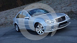 Cluj Napoca/Romania-March 31, 2017: Mercedes Benz W203 - year 2005, Avantgarde equipment, silver metallic paint