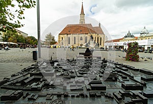 Bronze model map - Cluj-Napoca - Romania