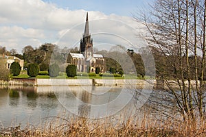 Clumber Park church postcard