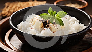 clump sticky rice white photo