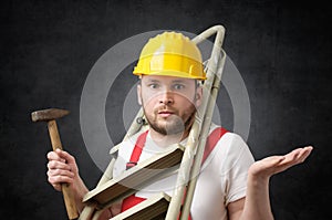 Clumsy worker with tools
