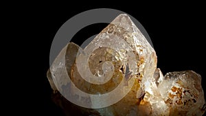 Cluster of brown smoky quartz crystals and black tourmaline