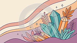 Cluster of crystals and gemstones, mineralogy earth science vector design Generative AI photo