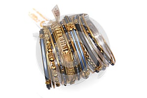 Cluster of Embellished Fashion Bangle Bracelets