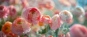 Cluster of Flowers Swaying in Grass photo