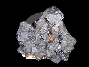 Cluster of galena crystals photo