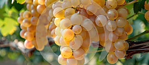 Cluster of Grapes Hanging From Tree