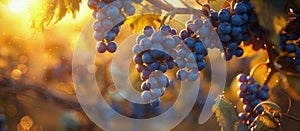 Cluster of Grapes Hanging From Tree