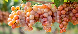 Cluster of Grapes Hanging From Vine