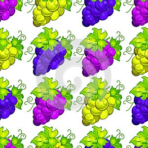 Cluster grapes seamless pattern