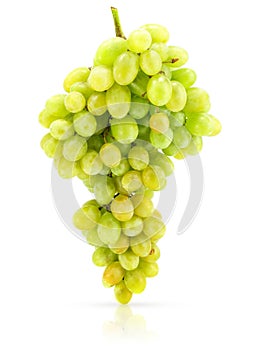 Cluster of green grape isolated on white