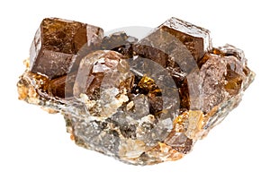 cluster of hessonite grossular mineral crystals