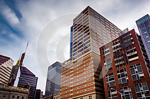 Cluster of highrises in downtown Baltimore, Maryland.