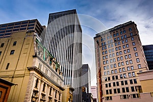 Cluster of highrises in downtown Baltimore, Maryland.