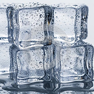 A cluster of ice cubes with