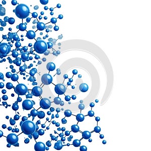 Abstract Blue Molecular Structure on Black Background